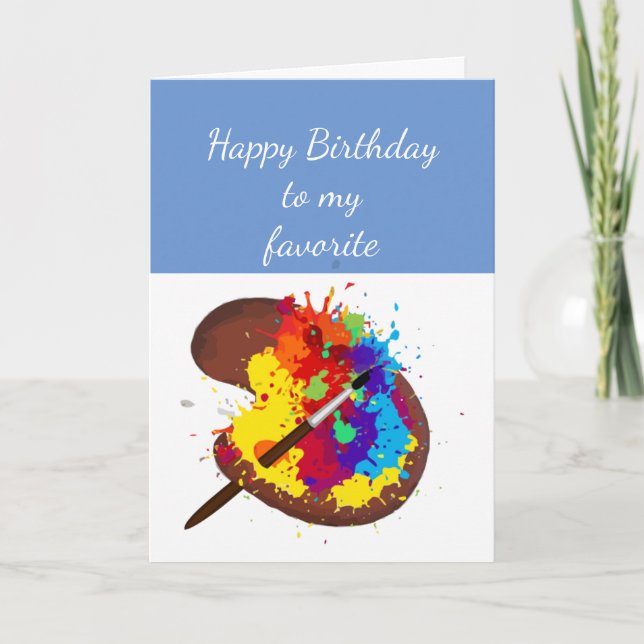 Birthday Favourite Artist Fun Artist Palette Card (Front)