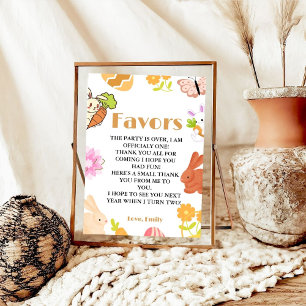 Birthday Favours Easter Bunny party sign