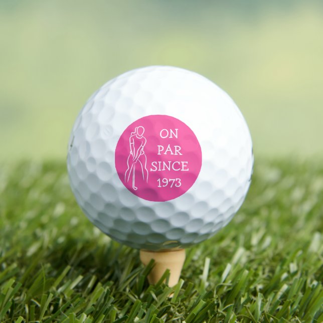 Birthday Female Golfer Funny 50th happy Par Golf Balls (Insitu Tee)