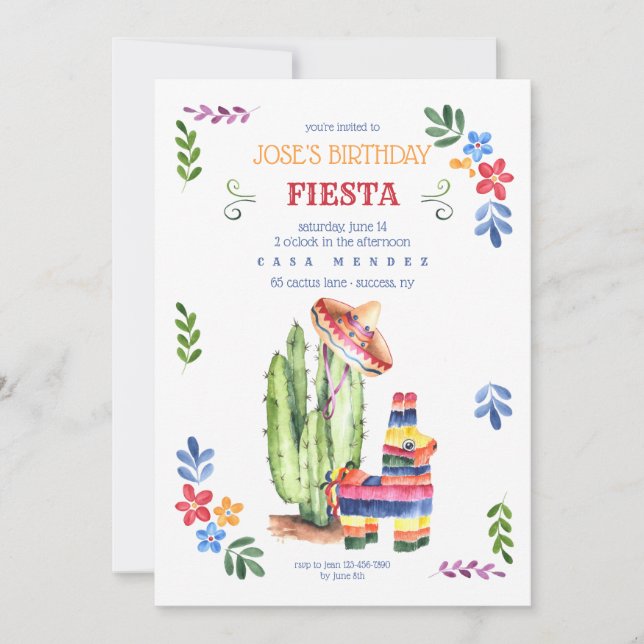 Birthday Fiesta Invitation (Front)