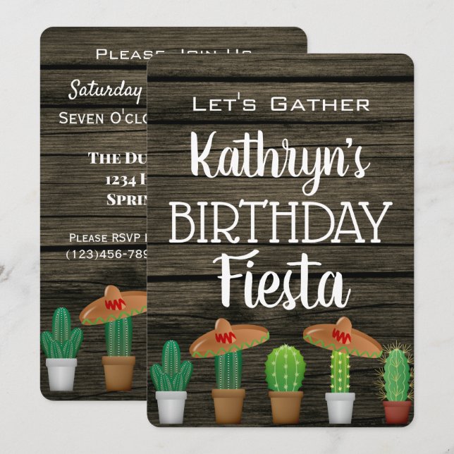 Birthday Fiesta Invitation (Front/Back)