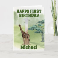 Birthday First 1st One Safari Giraffe Africa