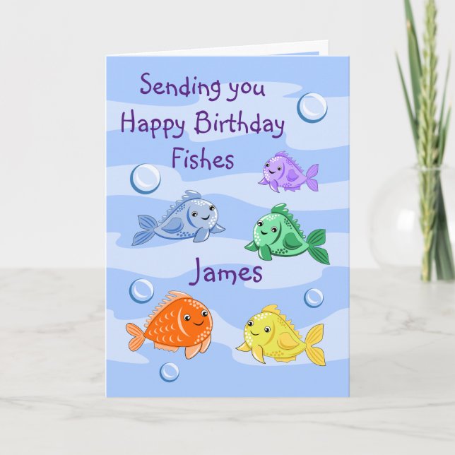 Birthday Fishes Card (Front)
