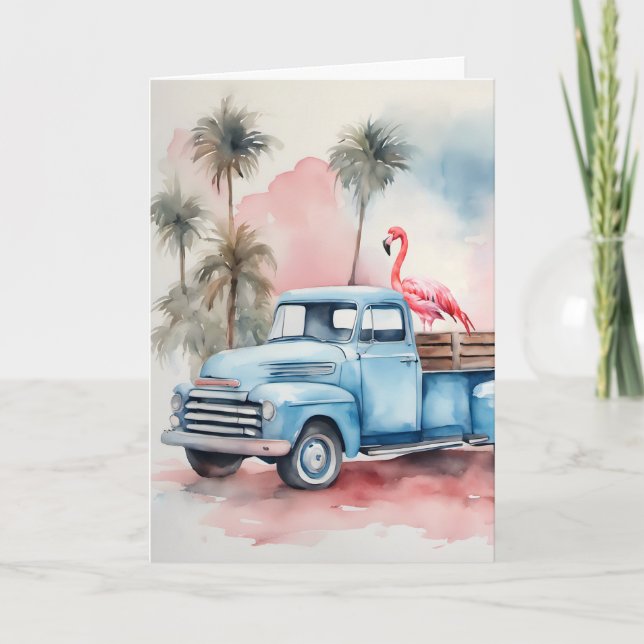 Birthday Flamingo Humour Card (Front)