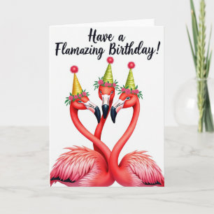 Birthday Flamingo Trio Card