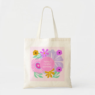 Birthday floral blush pink quote age Tote Bag