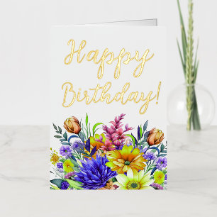 Birthday Floral Foil Greeting Card