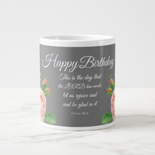 Birthday Floral Psalm 118:24 Two-Tone Coffee Mug
