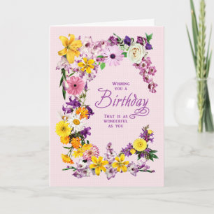 Birthday Flower Frame Card