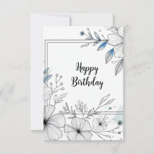 birthday flower frame greeting card
