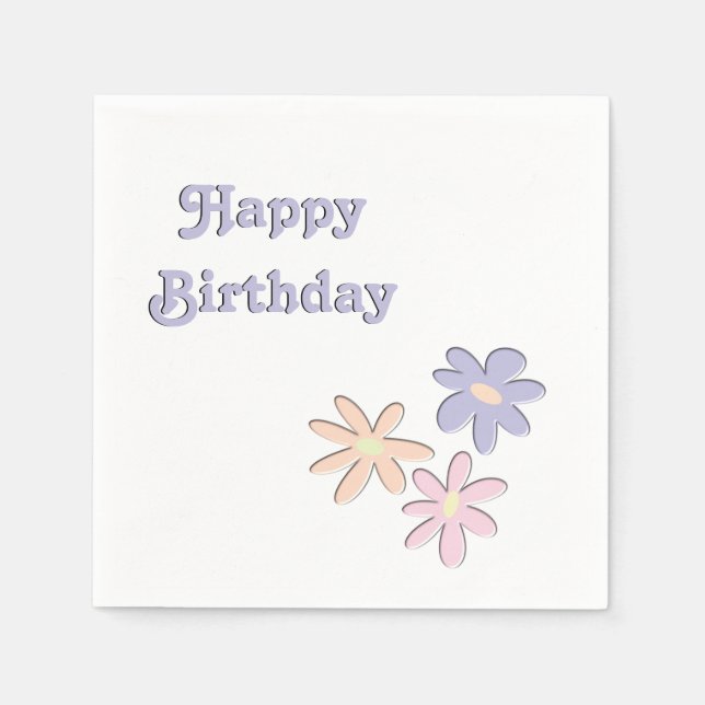 Birthday Flowers Napkin (Front)
