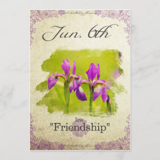 Birthday flowers on June 6th "Iris" Card
