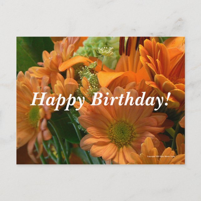 Birthday Flowers Postcard (Front)