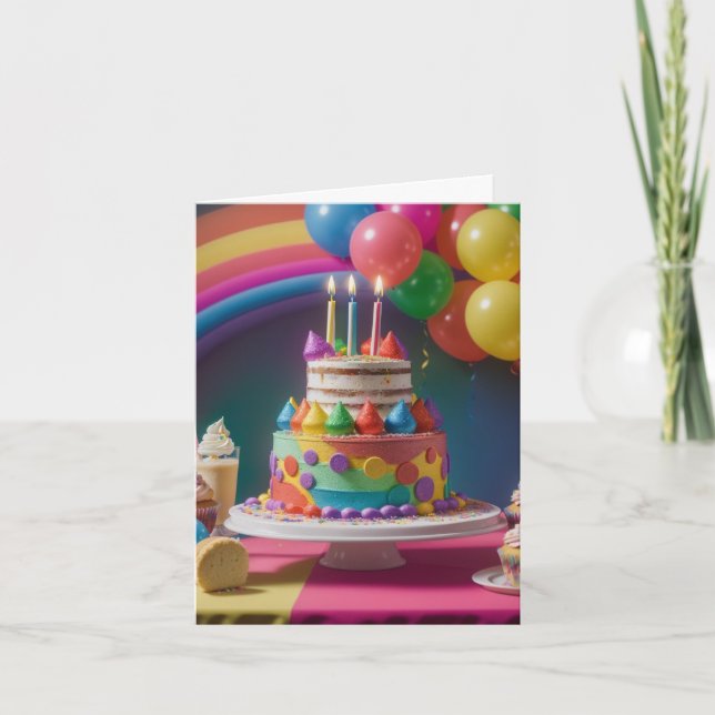 Birthday Folded Greeting Card (Front)