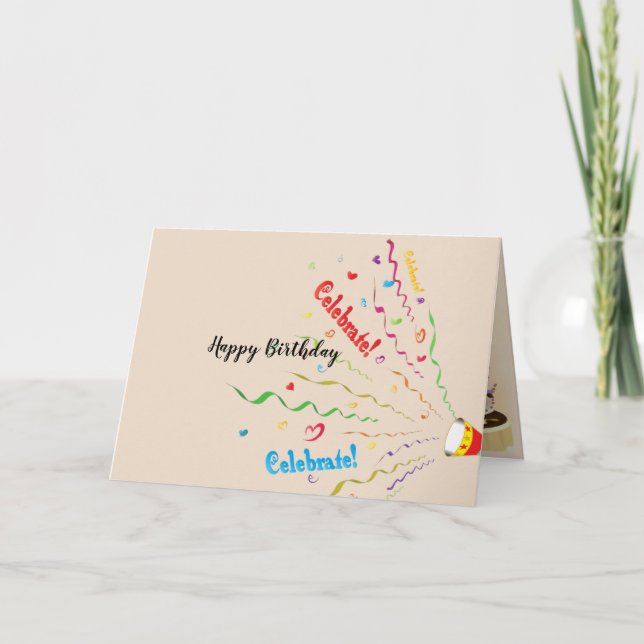 Birthday Folded Greeting Card. Card (Front)