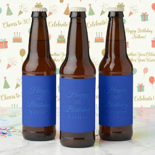Birthday Food and Beverage Label Set - Blue Royal 