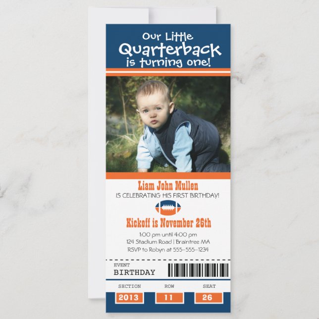 Birthday Football Ticket Invitation (Front)