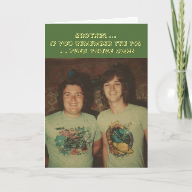 Birthday, for a brother, remember the 1970s. card (Front)