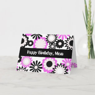 Birthday for a mum, bright flowers. card