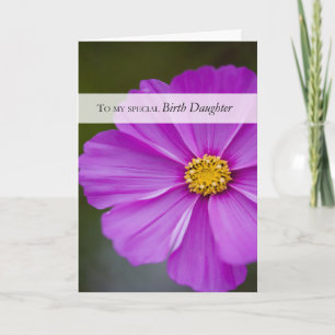 Birthday for Birth Daughter Beautiful Pink Flower Card