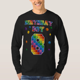 Birthday For Boy 8 Years Birthday Boy Building Bl T-Shirt