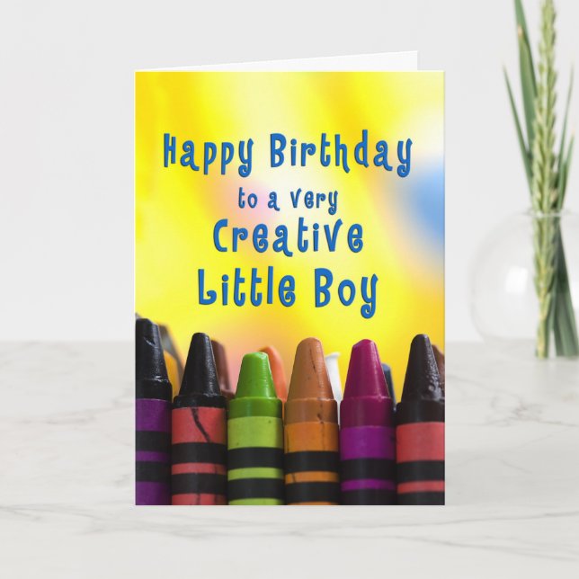 Birthday for Boys Creative Crayons Card (Front)
