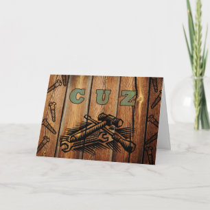 Birthday for Cuz / Cousin, Wood and Tools Card
