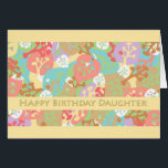 Birthday for Daughter, Colourful Leaves on Yellow<br><div class="desc">Colourful birthday card for a special daughter. Card has organic leaf and plants shapes in various colours on a yellow background. © Shoaff Ballanger Studios</div>