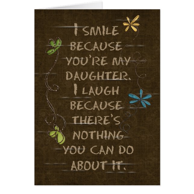 Birthday for Daughter-floral glitter on brown (Front)