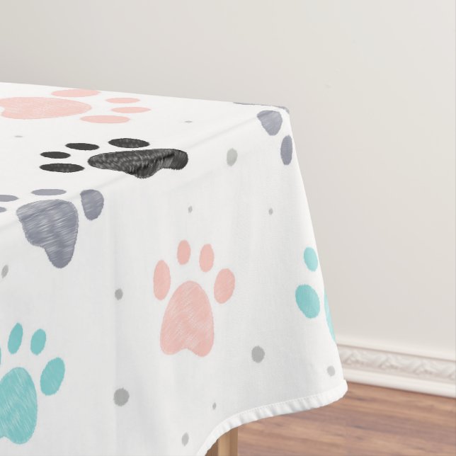 Birthday for dogs, dog paw prints pattern  tablecloth (In Situ)