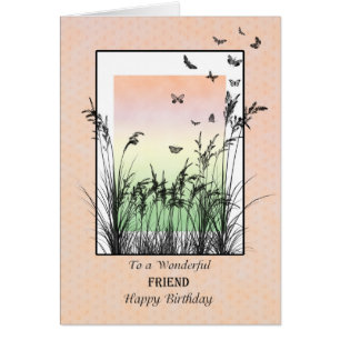 Birthday for Friend, with Butterflies