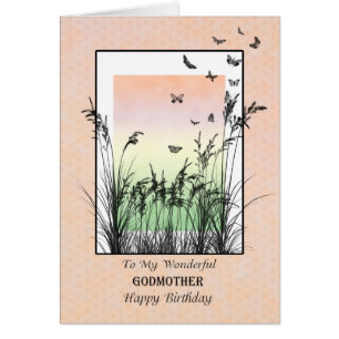 Birthday for God Mother, with Butterflies