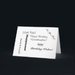 Birthday for Granddaughter, black text on white. Card<br><div class="desc">A fun birthday greeting for any granddaughter in black text on a white background.</div>