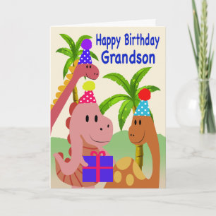 Birthday for Grandson Dinosaurs Card