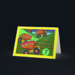 Birthday for Grandson, Dump Trucks and Cupcakes Card<br><div class="desc">Colourful dump trucks loaded with cupcakes are ready for a grandson's special birthday.</div>