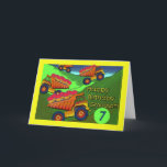 Birthday for Grandson, Dump Trucks and Cupcakes Card<br><div class="desc">Colourful dump trucks loaded with cupcakes are ready for a grandson's special birthday.</div>