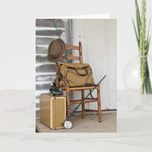 birthday for him-vintage fishing rod card