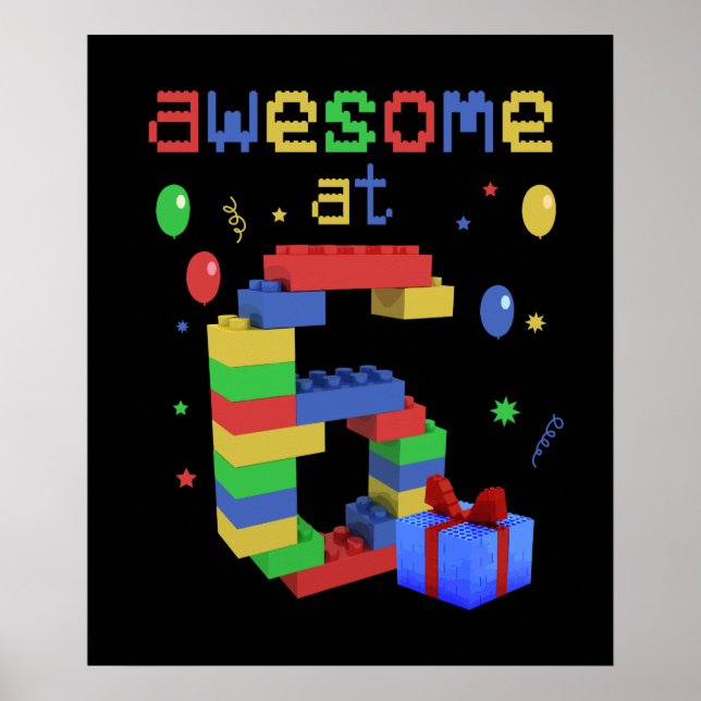 Birthday For Kids 6 Building Blocks Bricks 2016 Poster (Front)