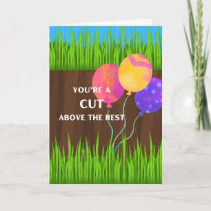 Birthday for Landscaper with Grass Balloons Card