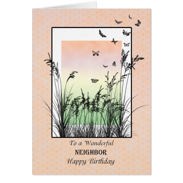 Birthday for Neighbour, with butterflies (Front)