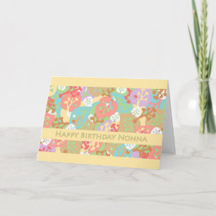 Birthday for Nonna, Colourful Leaves on Yellow Card