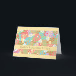 Birthday for Sister, Colourful Leaves on Yellow Card<br><div class="desc">Colourful organic leaf shapes on a yellow background. Birthday card for a special sister.  Copyright © 2012 / Shoaff Ballanger Studios</div>