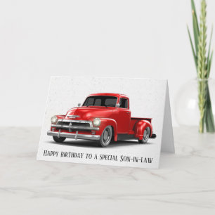 Birthday for Son-in-law Retro Red Truck Card