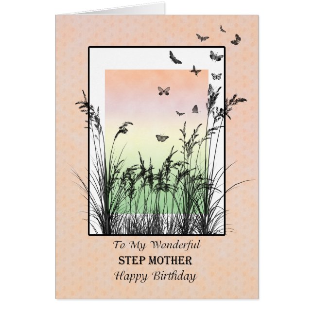 Birthday for step-mother, with butterflies (Front)