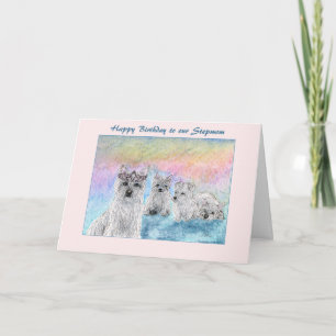 Birthday for Stepmom, west highland terrier dog Card