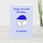 Birthday for Young Baseball Softball Fan Card<br><div class="desc">This customisable birthday card was made for a young baseball or softball fan. All of the text can changed to suit your needs. The background is pale blue and is covered with tiny red and blue stars. There is ball that could be either a softball or a baseball. It has...</div>