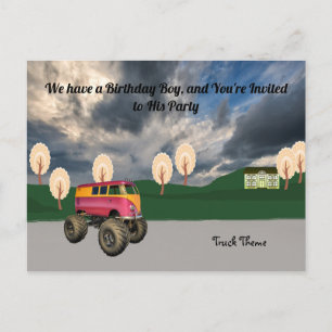 Birthday for Young Boy Truck Theme Postcard