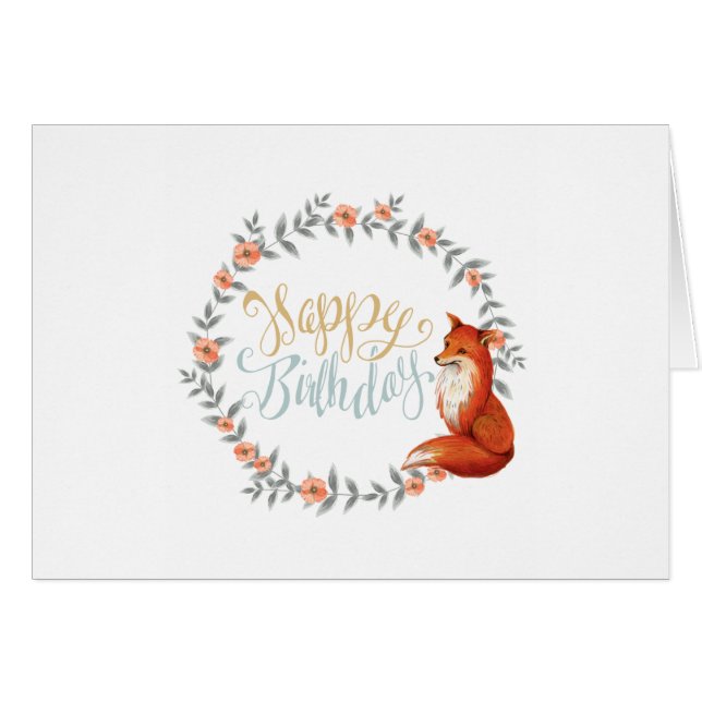 Birthday Fox Wreath (Front Horizontal)
