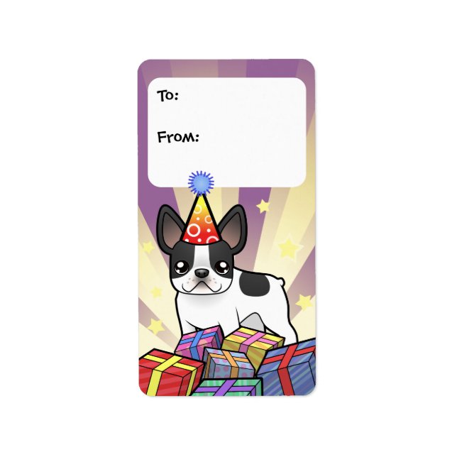 Birthday French Bulldog Gift Tags (Front)