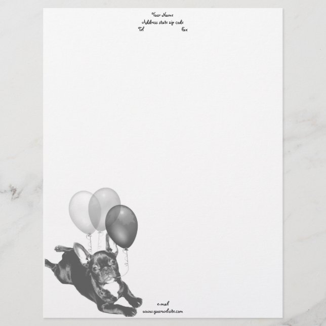 Birthday French bulldog letterhead (Front)